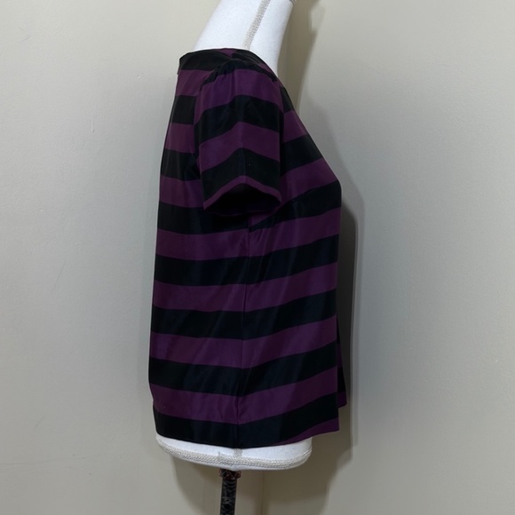 Nordstrom | Pleione Purple Black Stripe Top Size XS - Picture 2 of 6